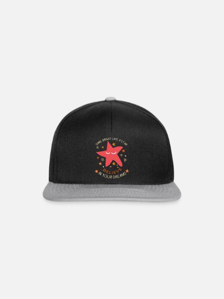 LEUCHTEN SIE HELL WIE EIN STERN GLAUBEN SIE AN IHRE TRÄUME. - Snapback Cap - Schwarz/Grau
