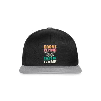 Pilote de drone quadricoptère - Drone volant C’est mon Ga - Casquette snapback - noir/gris - Devant