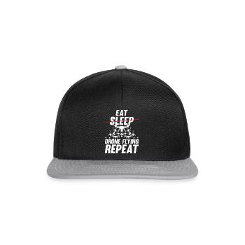 Funny Drone - Eat Sleep Drone Flying Repeat - Dron - Snapback Cap - black/grey - Front