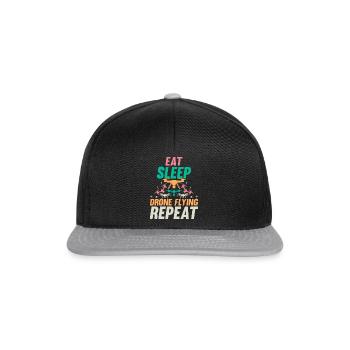 Pilote de drone quadricoptère - Eat Sleep Drone Flying Re - Casquette snapback - noir/gris - Devant
