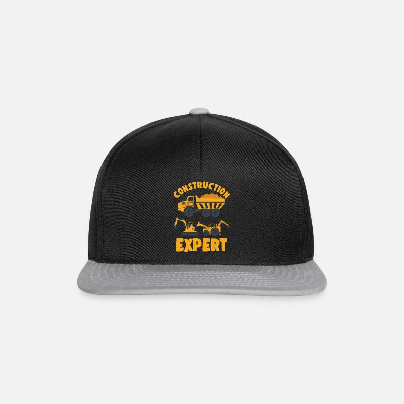 Construction Truck Excavator Digger Expert Idea - Snapback Cap - black/grey