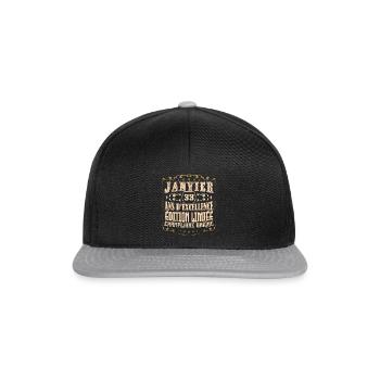Vintage Janvier 33 ans. anniversaire janvier. - Casquette snapback - noir/gris - Devant