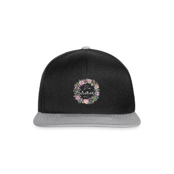 T-Shirt Braut Kostüm JGA Frauen Poltern - Snapback Cap - Schwarz/Grau - Vorne