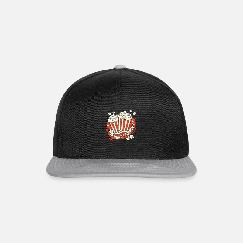 Popcorn Kino Snack Filmeabend - Snapback Cap - Schwarz/Grau