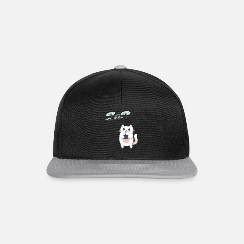 Quadcopter Drone Pilot Cat Drone Pilot - Snapback Cap - Schwarz/Grau