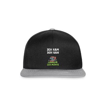 Rasentraktor Aufsitzmäher und Gartenarbeit Rasen - Snapback Cap - Schwarz/Grau - Vorne