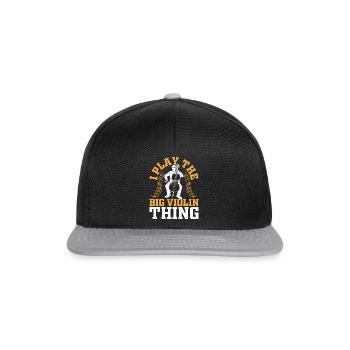I Play The Big Violin Thing - Funny Double Bassist - Snapback Cap - Schwarz/Grau - Vorne