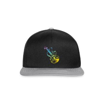 Contrebasse avec chats - Contrebassiste - Casquette snapback - noir/gris - Devant