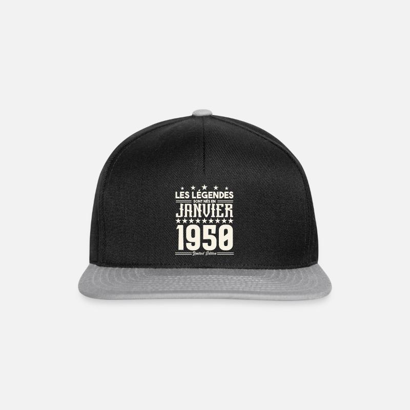 birthday gift January 1950. January 1950. - Snapback Cap - black/grey