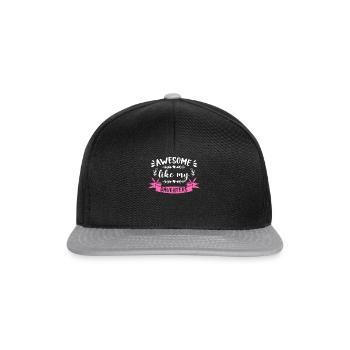 Génial comme mes filles maman mère belle-maman - Casquette snapback - noir/gris - Devant