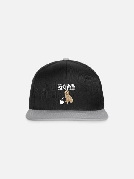 Labradoodle Hund - Snapback Cap - Schwarz/Grau
