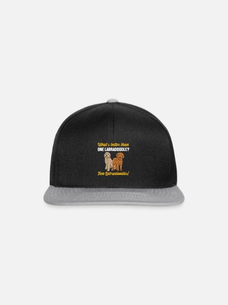 Labradoodle Hund - Snapback Cap - Schwarz/Grau