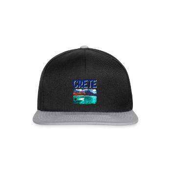 Kreta Urlaub Geschenk - Snapback Cap - Schwarz/Grau - Vorne