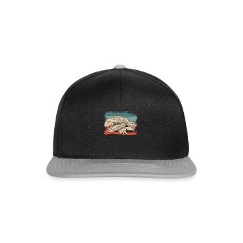 Illustration d’alligator de reptile animal - Casquette snapback - noir/gris - Devant