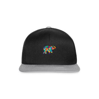 Éléphant Polygone Animal sauvage - Casquette snapback - noir/gris - Devant