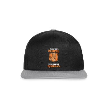 Quokka Gift Short-tailed Kangaroo - Snapback Cap - black/grey - Front