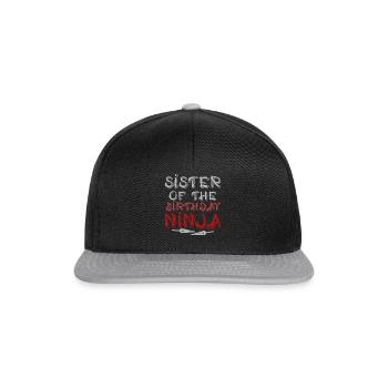 Sister Of The Birthday Ninja Siblings Karate - Snapback Cap - Schwarz/Grau - Vorne