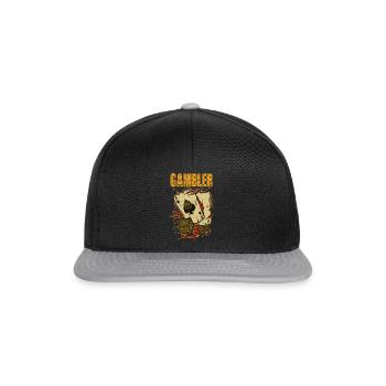 Gambler Poker Blackjack - Snapback Cap - Schwarz/Grau - Vorne