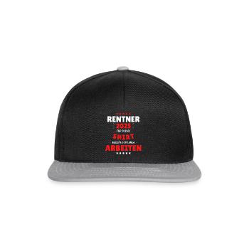 Rentner 2025 - Dafür musste ich lange Arbeiten! - Snapback Cap - Schwarz/Grau - Vorne