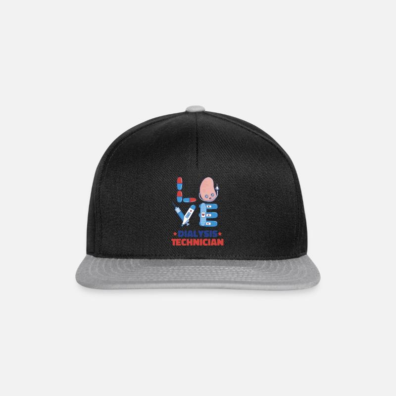 Nephrologie Dialysetechniker Liebe Kunst - Snapback Cap - Schwarz/Grau