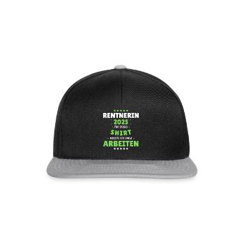 Rentnerin 2025 - Dafür musste ich lange Arbeiten! - Snapback Cap - Schwarz/Grau - Vorne