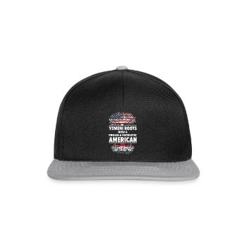 Geborener Jemenit Jemen Amerikaner USA - Snapback Cap - Schwarz/Grau - Vorne