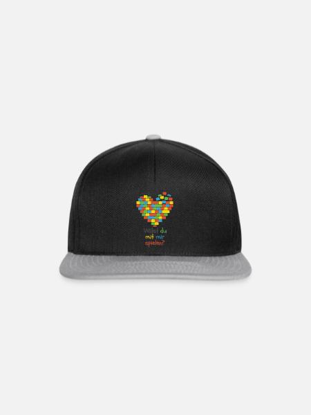 Willst du mit mir Spielen - Snapback Cap - Schwarz/Grau