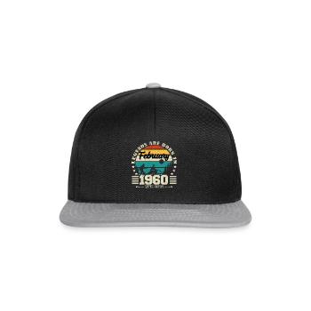 février 1960. Cadeau d'anniversaire février 1960. - Casquette snapback - noir/gris - Devant