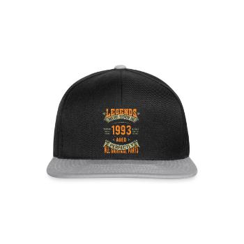 30e anniversaire Vintage Legends Born In 1993 30 Year - Casquette snapback - noir/gris - Devant
