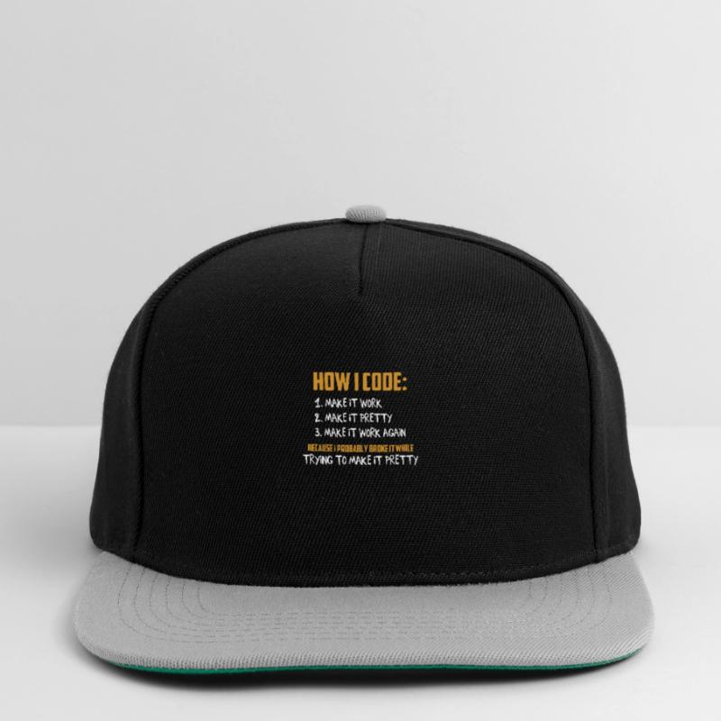 Programmierer Coder Entwickler Programmierung Codierung Wortspiel Snapback Cap
