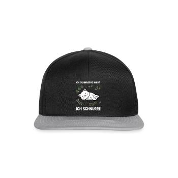 Ich schnarche nicht, ich schnurre - Snapback Cap - Schwarz/Grau - Vorne