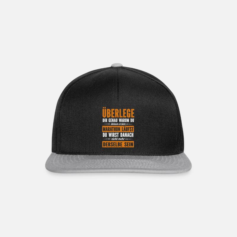 Erster Marathon - Snapback Cap - Schwarz/Grau