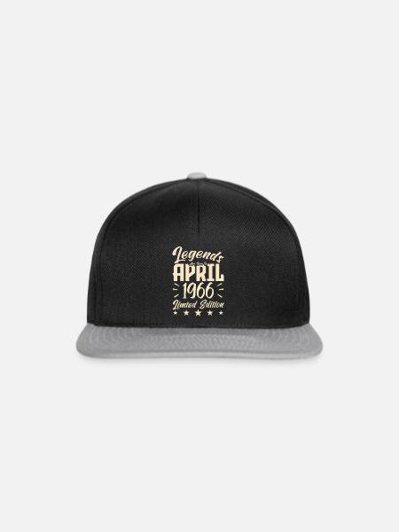 Geboren 1966 Geburtstagsgeschenk 1966 - Snapback Cap - Schwarz/Grau