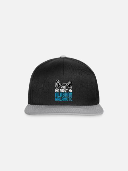 Alaskan Malamute Hund - Snapback Cap - Schwarz/Grau