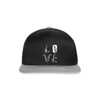 Saxophone Player Saxophonist Saxophone LOVE - Snapback Cap - black/grey - Front