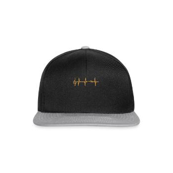 Saxophone Heartbeat Music Clef Saxophoniste - Casquette snapback - noir/gris - Devant