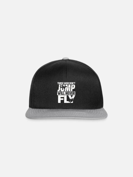 Lustiger Fallschirmspringer Fallschirmspringer springen aus einem Flugzeug Zitat - Snapback Cap - Schwarz/Grau