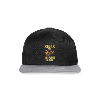 Bass Bassist Gitarrist Musik Instrument - Snapback Cap - Schwarz/Grau - Vorne