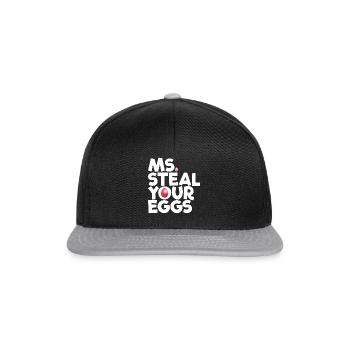Frau stiehlt Ihre Eier Kinder Ostersonntag lustig - Snapback Cap - Schwarz/Grau - Vorne