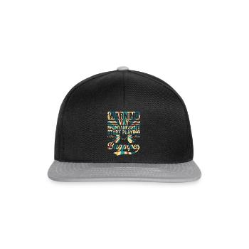 Warning May Spontaneously Start Playing Bagpipes - - Snapback Cap - black/grey - Front