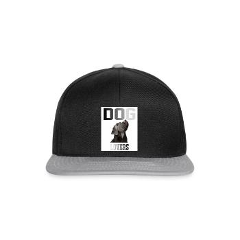 DOG LOVERS I HUNDE I HUND I HUNDEMOTIV - Snapback Cap - Schwarz/Grau - Vorne