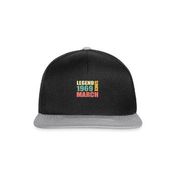 54e anniversaire Mars Né en 1969 Idée cadeau - Casquette snapback - noir/gris - Devant