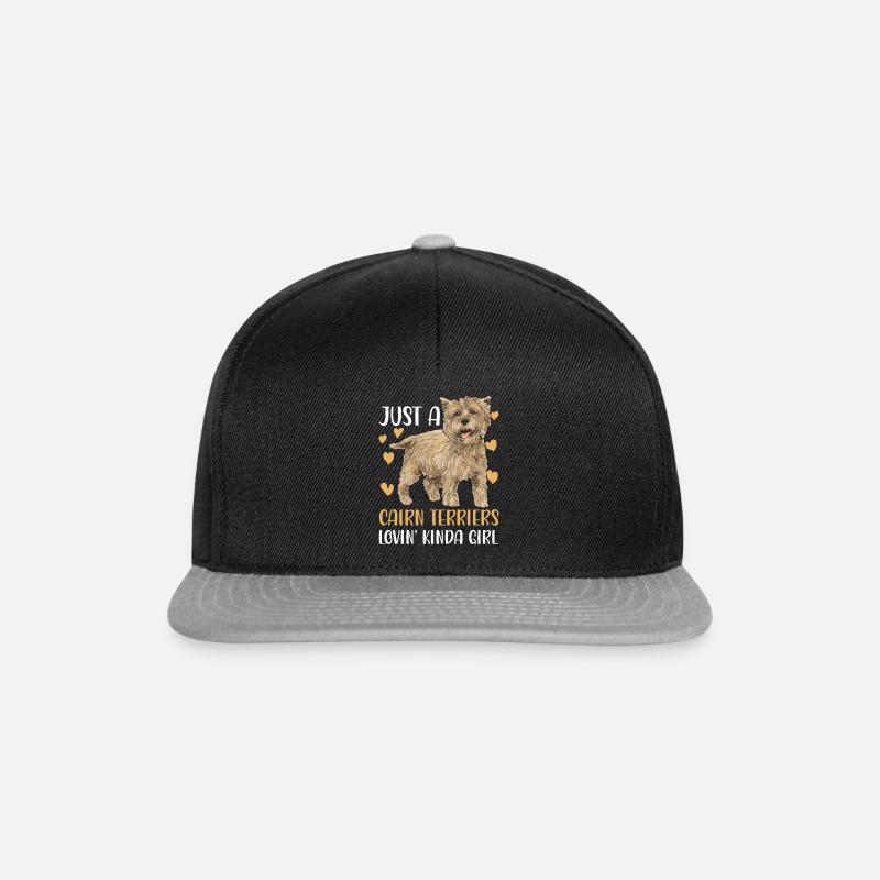 Cairn Terrier Dog - Snapback Cap - black/grey