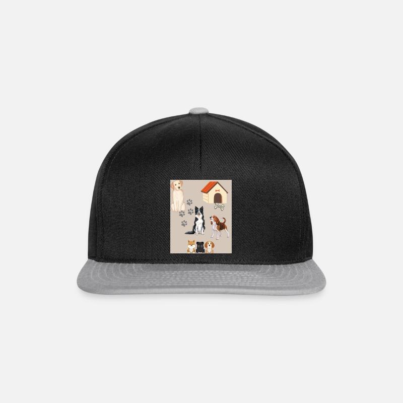 hunde - Snapback Cap - Schwarz/Grau