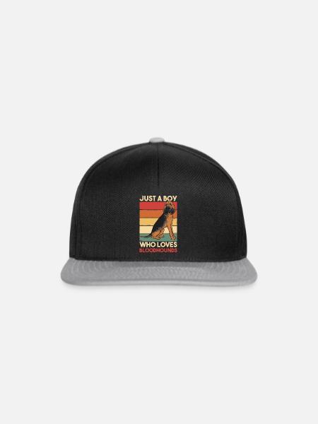 Bloodhound Hund Bluthund - Snapback Cap - Schwarz/Grau