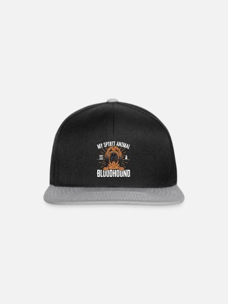 Bloodhound Hund Bluthund - Snapback Cap - Schwarz/Grau
