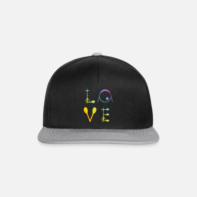 Love Drums Drum Player Drummer Musician Drum Playe - Snapback Cap - Schwarz/Grau