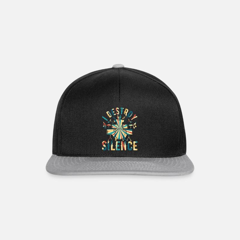 I Destroy The Silence - Drum Musician Drum Player - Snapback Cap - Schwarz/Grau