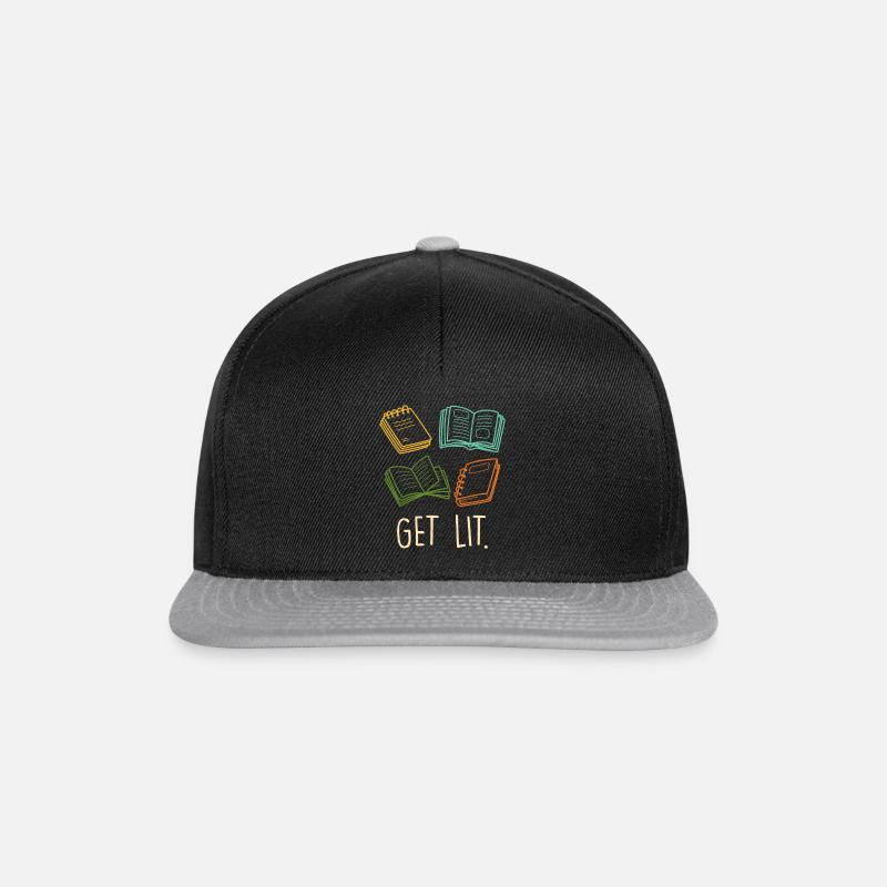 Get Lit book lover and book lover reading fans - Snapback Cap - black/grey