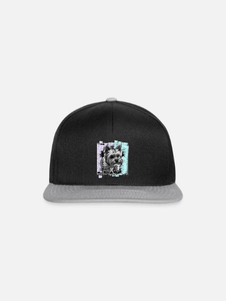 Yorkshire Terrier - Snapback Cap - Schwarz/Grau
